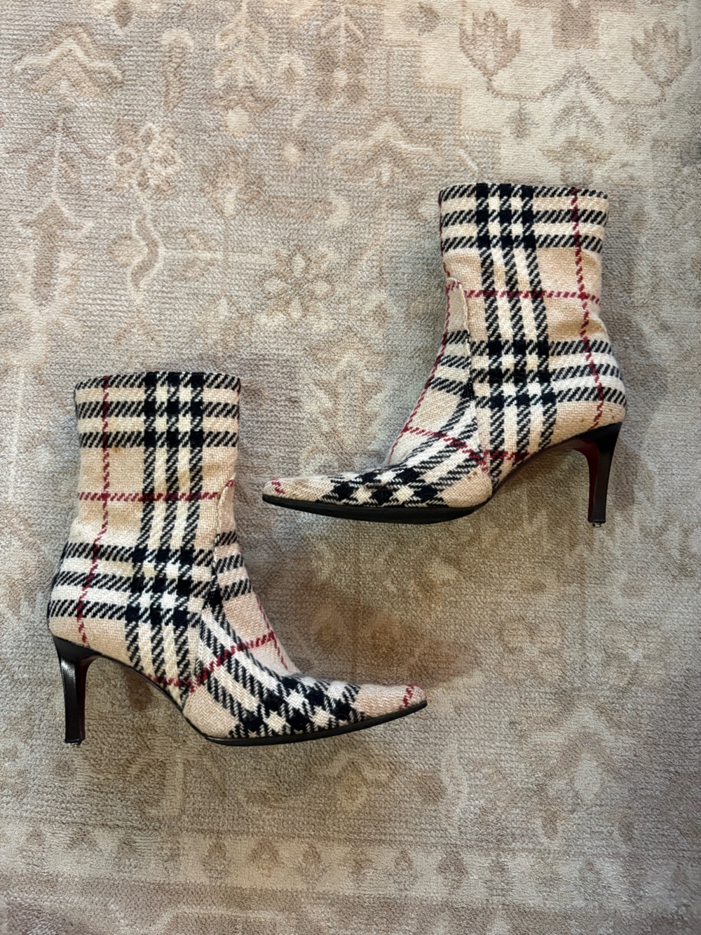 Burberry plaid boots